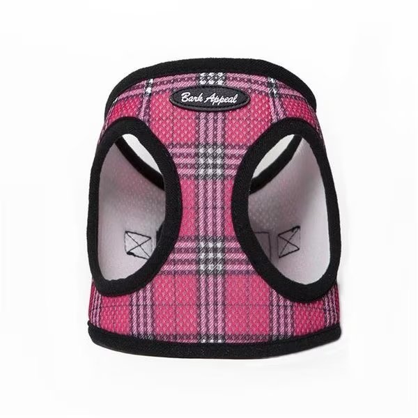 Bark Appeal RASPLM-S Plaid Mesh EZ Wrap Harness; Raspberry - Small, Bark Appeal, Mfr#: RASPLM-S